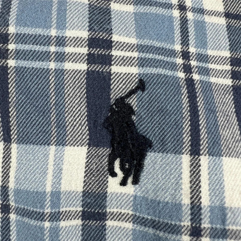 Ralph Lauren Shirt Boys Small Blue Plaid Long Sleeve Button Down Casual School
